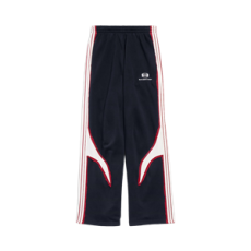 발렌시아가 남성 컷-업 오버사이즈 스웨트팬츠 페이디드 블랙/화이트