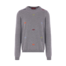구찌 자수 로고 스웨터 그레이