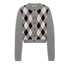 프라다 아가일 니트 캐시미어 가디건