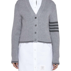 톰브라운 크롭 케이블 니트 가디건