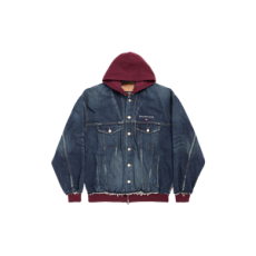 발렌시아가 남성 패치드 데님 재킷 블루/다크 그레이