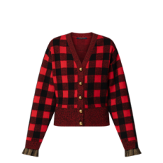 루이비통 그래픽 체크 니트 카디건