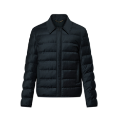 루이비통 울 실크 블렌드 라이트 다운 블루종