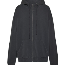 메종 마르지엘라 엠브로이더드 로고 후디 블랙