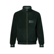 루이비통 레더 패치 플리스 블루종