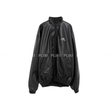 발렌시아가 3B 스포츠 아이콘 트랙수트 레더 자켓 블랙