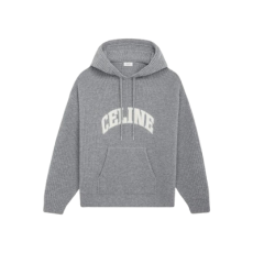 셀린느 리브드 울 후드 스웨터 그레이