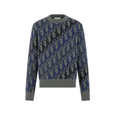 디올 Dior Oblique 스웨터 그레이 울 자카드