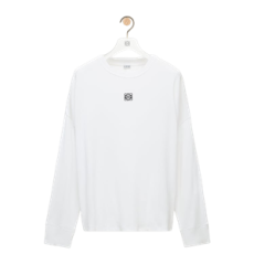 로에베 오버사이즈 코튼 긴팔 티셔츠 화이트