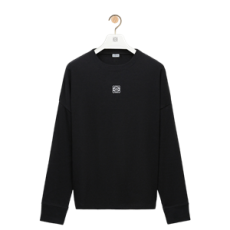 로에베 오버사이즈 코튼 긴팔 티셔츠 블랙