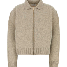 미우미우 셰틀랜드 울 캐시미어 지퍼 가디건