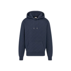 디올 Dior Oblique 후드 스웨트셔츠 네이비 블루 코튼 블렌드 저지