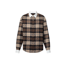 루이비통 모노그램 플란넬 롱 슬리브드 폴로 셔츠