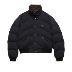 프라다 크롭 컴팩트 포플린 다운 재킷