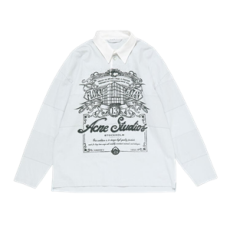 아크네 스튜디오 로고 티셔츠 콜드 그레이