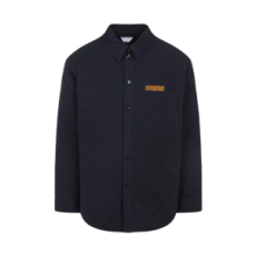 보테가베네타 퀄팅 코튼 오버셔츠 미드나잇 블루