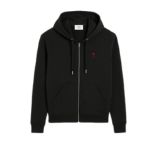 아미 블랙 코튼 아미 드 꾀흐 지퍼 후디