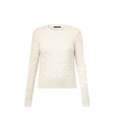 루이비통 3D 모노그램 니트 풀오버 밀키 화이트