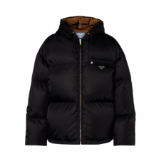 프라다 리나일론 로고 다운 재킷