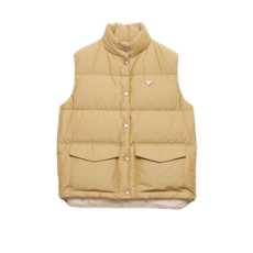 프라다 다운 베스트 코르크 베이지