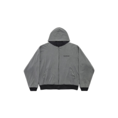 발렌시아가 남성 발렌시아가 백 리버서블 집업 후디 그레이/페이디드 블랙