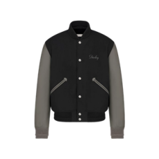 디올 Diorling 바시티 재킷 블랙 울 블렌드