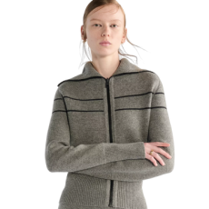 (W) 디올 테크니컬 캐시미어 리버시블 지퍼 가디건 그레이