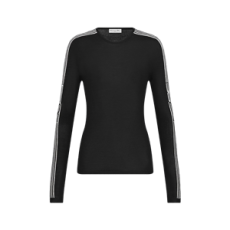 디올 DiorAlps 피티드 스웨터 블랙 캐시미어 실크 니트 & 화이트 Dior Graphique 모티브