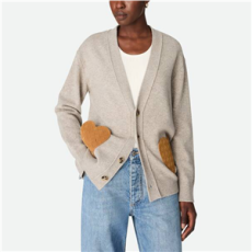 보테가베네타 캐시미어 가디건 스톤 멜란지