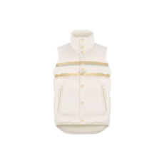 디올 DiorAlps 푸퍼 베스트 화이트 퀼트 테크니컬 태피터 & 골드 톤 Dior Star 모티브