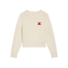 셀린느 크루넥 스웨터 - 캐시미어 & 실크 오프 화이트