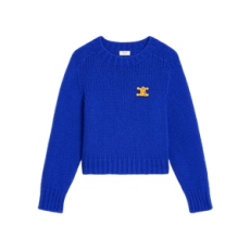 셀린느 크루넥 스웨터 - 캐시미어 & 실크 로열 블루