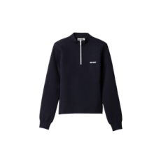 미우미우 울 하프 지퍼 스웨터 블루