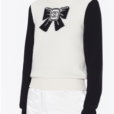 샤넬 울 캐시미어 풀오버 에크루 블랙