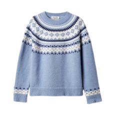 미우미우 울 크루넥 스웨터 사파이어 블루