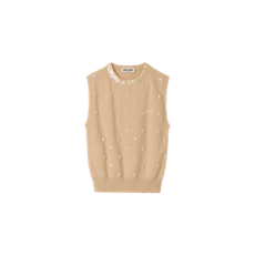 미우미우 자수 장식 캐시미어 베스트