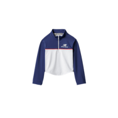 미우미우 스트레치 테크니컬 저지 탑 화이트 & 로얄 블루