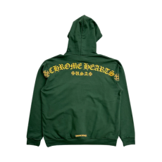 크롬하츠 USA 스크립트 로고 후드 그린