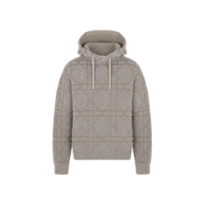 디올 까나쥬 후드 스웨트셔츠 베이지 코튼 울 블렌드 니트