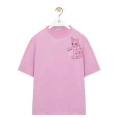 로에베 코튼 루즈핏 티셔츠 핑크