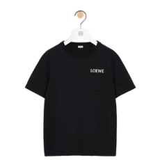 로에베 릴렉스핏 코튼 티셔츠 블랙