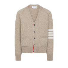톰브라운 셔틀랜드 울 4-바 릴렉스 핏 브이넥 카디건