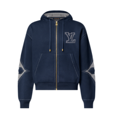 루이비통 그래픽 인따르시아 지퍼 코튼 후디 네이비