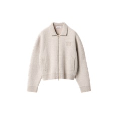 미우미우 셰틀랜드 울 캐시미어 지퍼 가디건