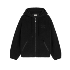 셀린느 후드 재킷 - 울 & 코튼 플리스 블랙