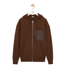 로에베 울 집업 후디 브라운