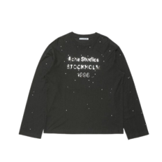 아크네 스튜디오 로고 티셔츠 블랙