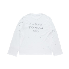 아크네 스튜디오 로고 티셔츠 옵틱 화이트