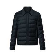 루이비통 울-실크 블렌드 라이트 다운 블루종