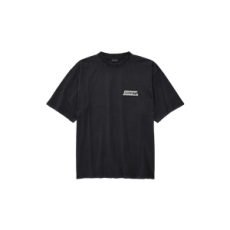 발렌시아가 마스킹 테이프 미디엄 핏 티셔츠 페이디드 블랙